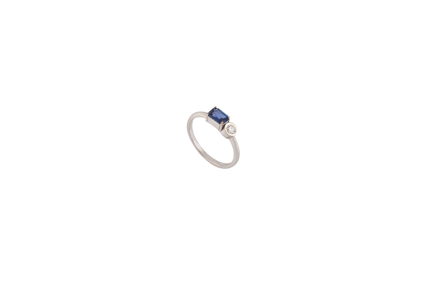 Baguette Sapphire & Diamond Ring