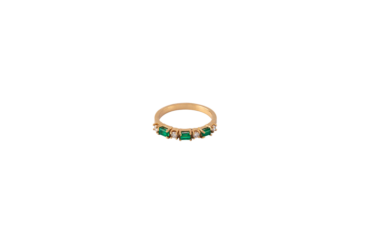 Emerald Baguette & Diamond Ring