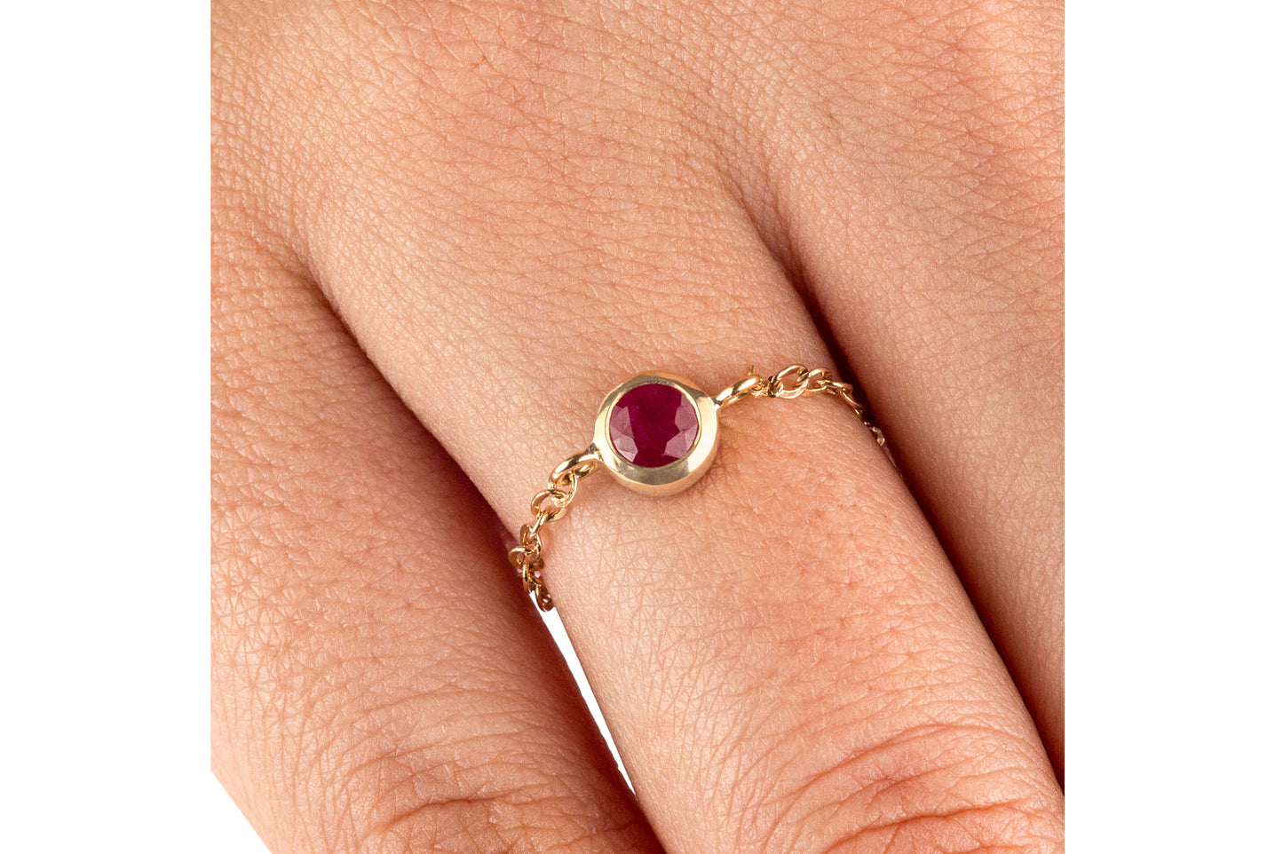 Chain Ruby Gold Ring