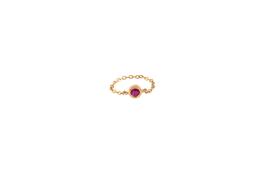 Chain Ruby Gold Ring