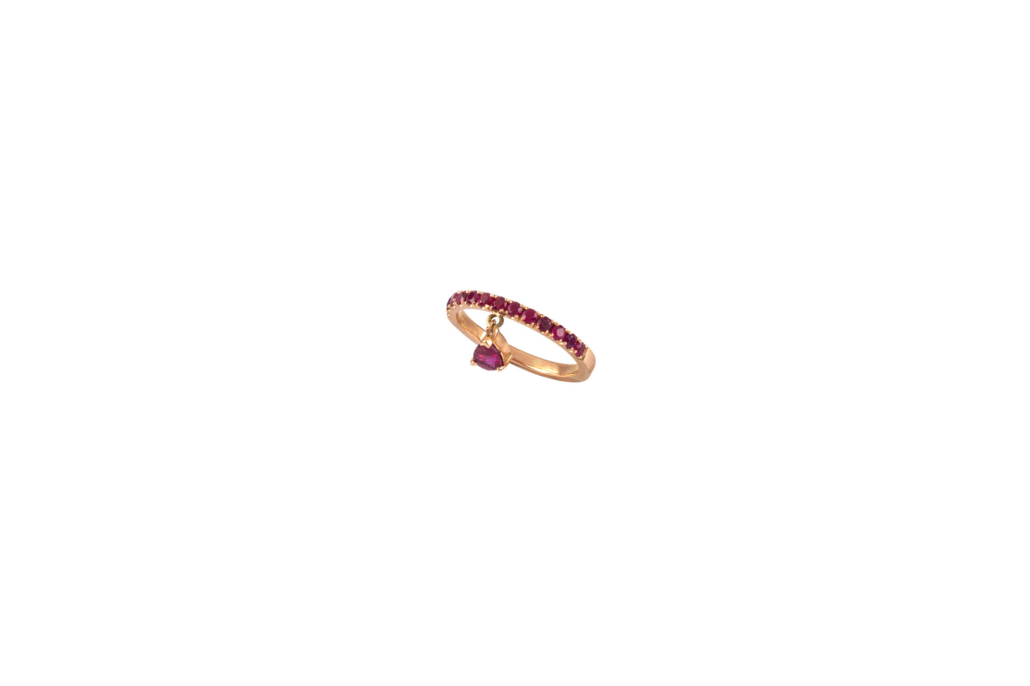 Floating Ruby Pear Ring