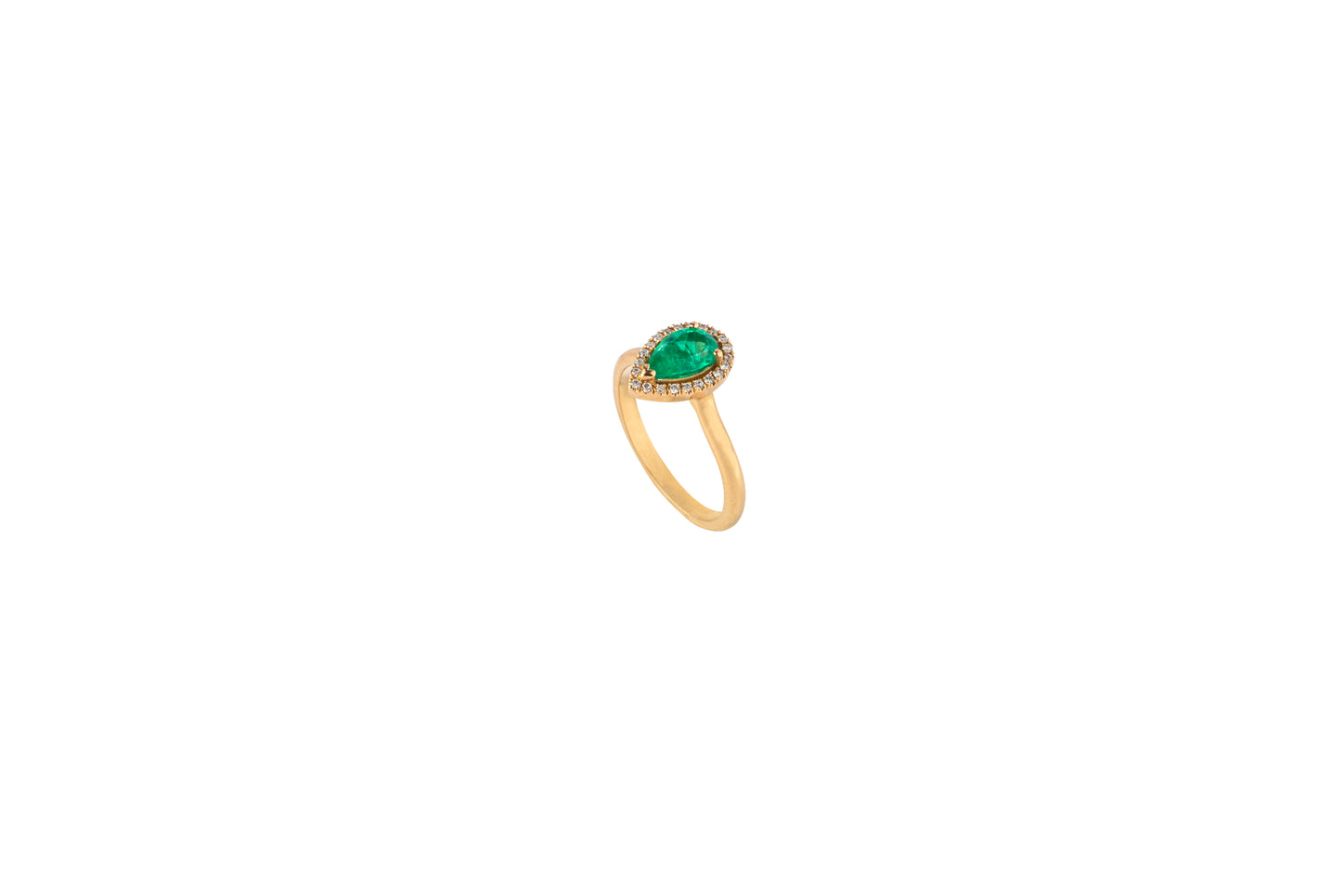 Teardrop Emerald & Diamond Ring