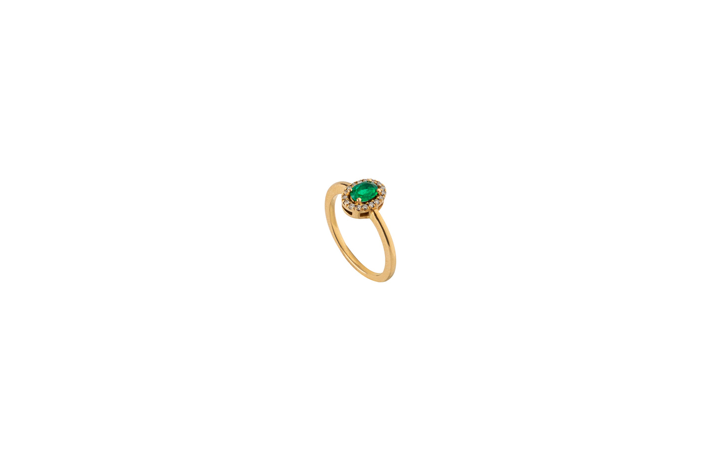 Oval Emerald & Halo Diamond Ring