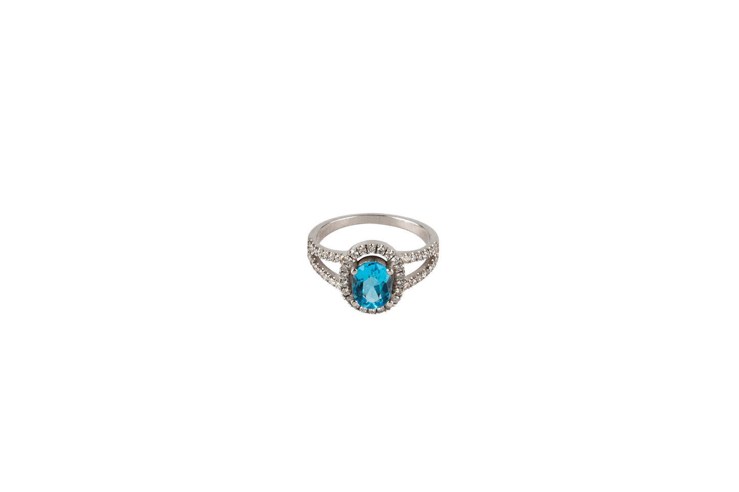 Blue Topaz & Diamond Ring