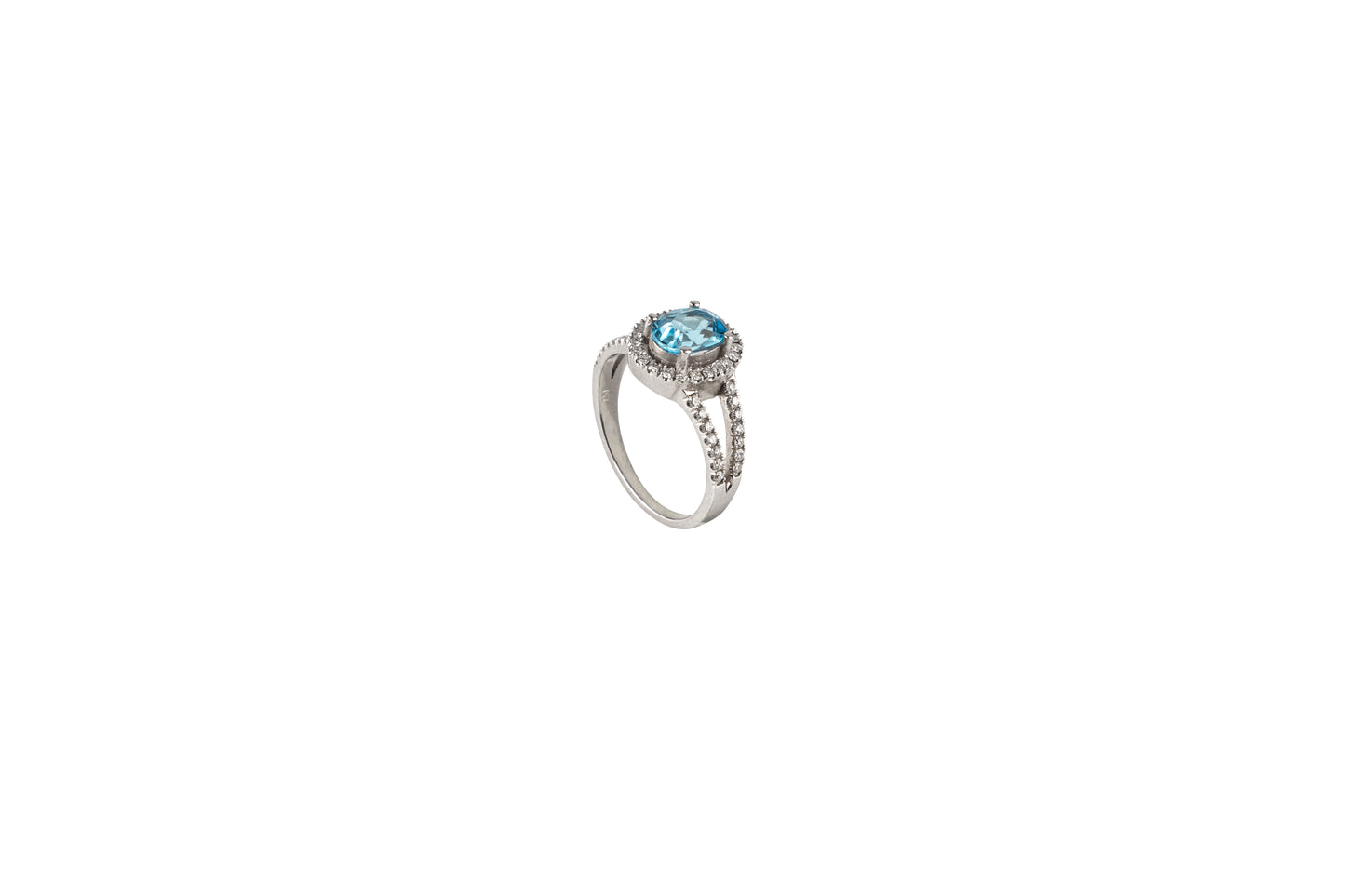 Blue Topaz & Diamond Ring