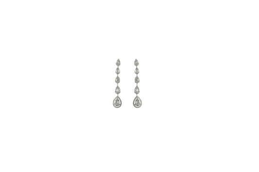 Long Diamond Pear Earrings