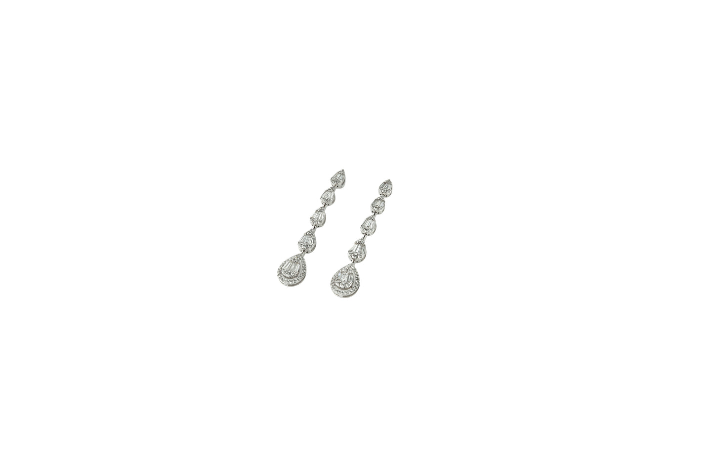 Long Diamond Pear Earrings