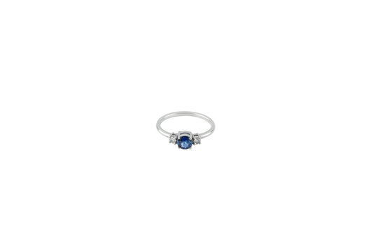 Round Sapphire & Diamond Ring