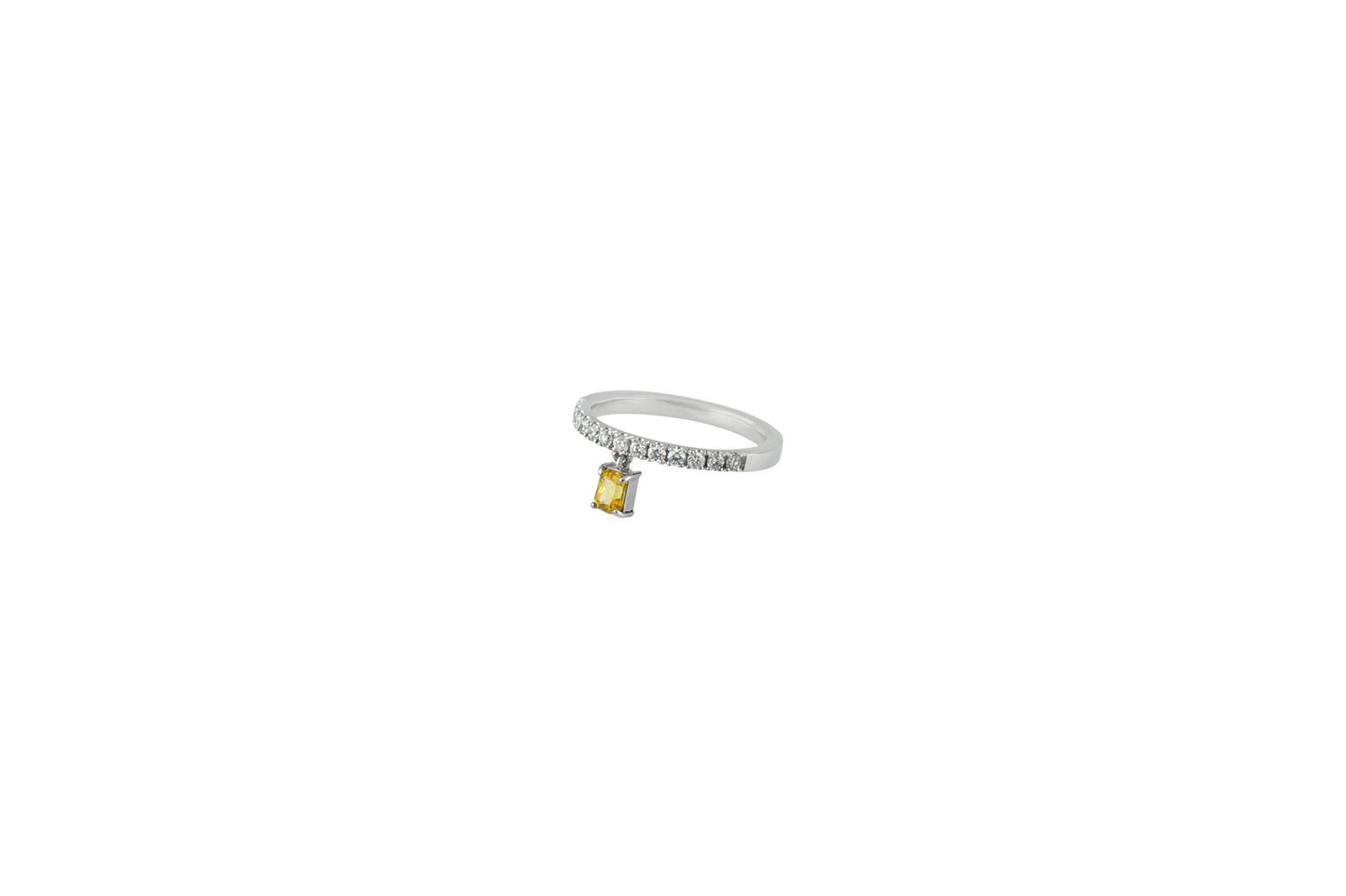 Diamond Band With Yellow Sapphire