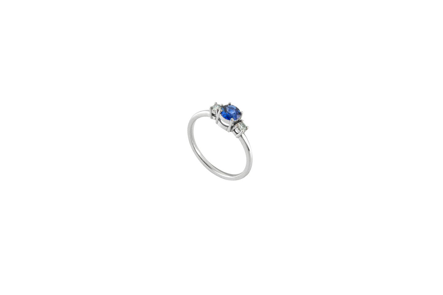 Round Sapphire & Diamond Ring