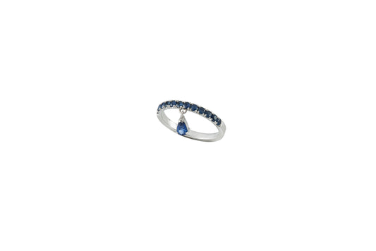 Floating Sapphire Pear Ring