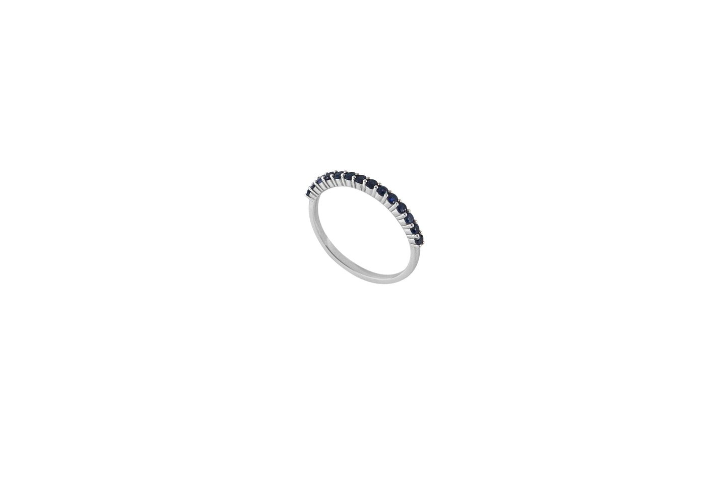 Blue Sapphire White Gold Band