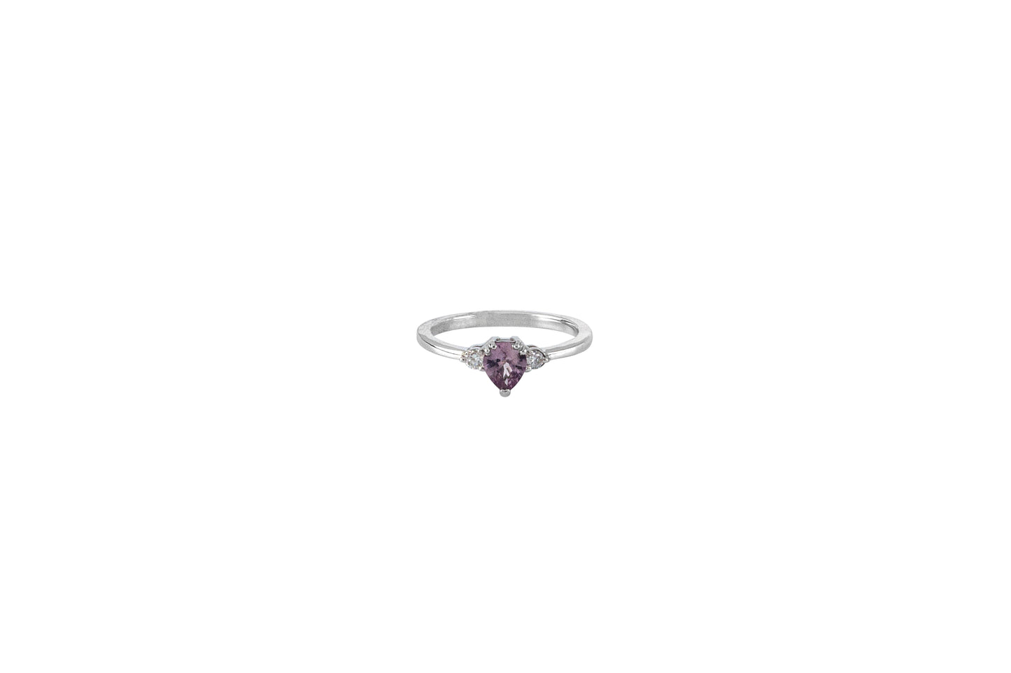 Teardrop Pink Sapphire & Diamond Ring