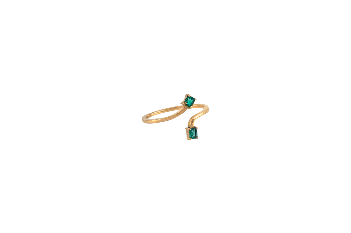 Double Square Emerald Ring in Yellow Gold