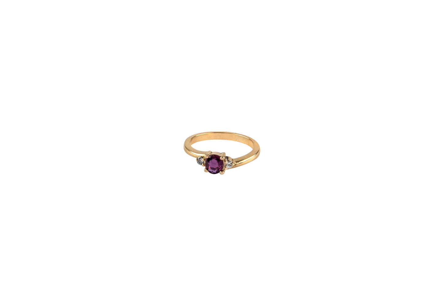 Oval Ruby Ring with Side Diamonds