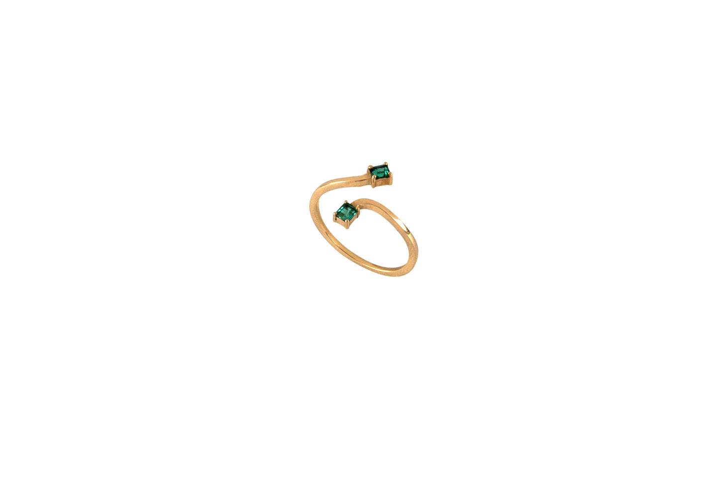 Double Square Emerald Ring in Yellow Gold