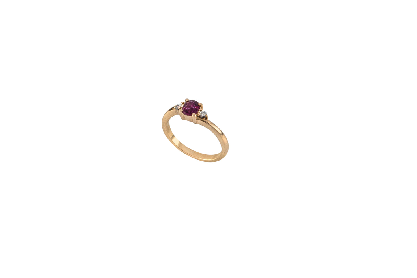 Oval Ruby Ring with Side Diamonds