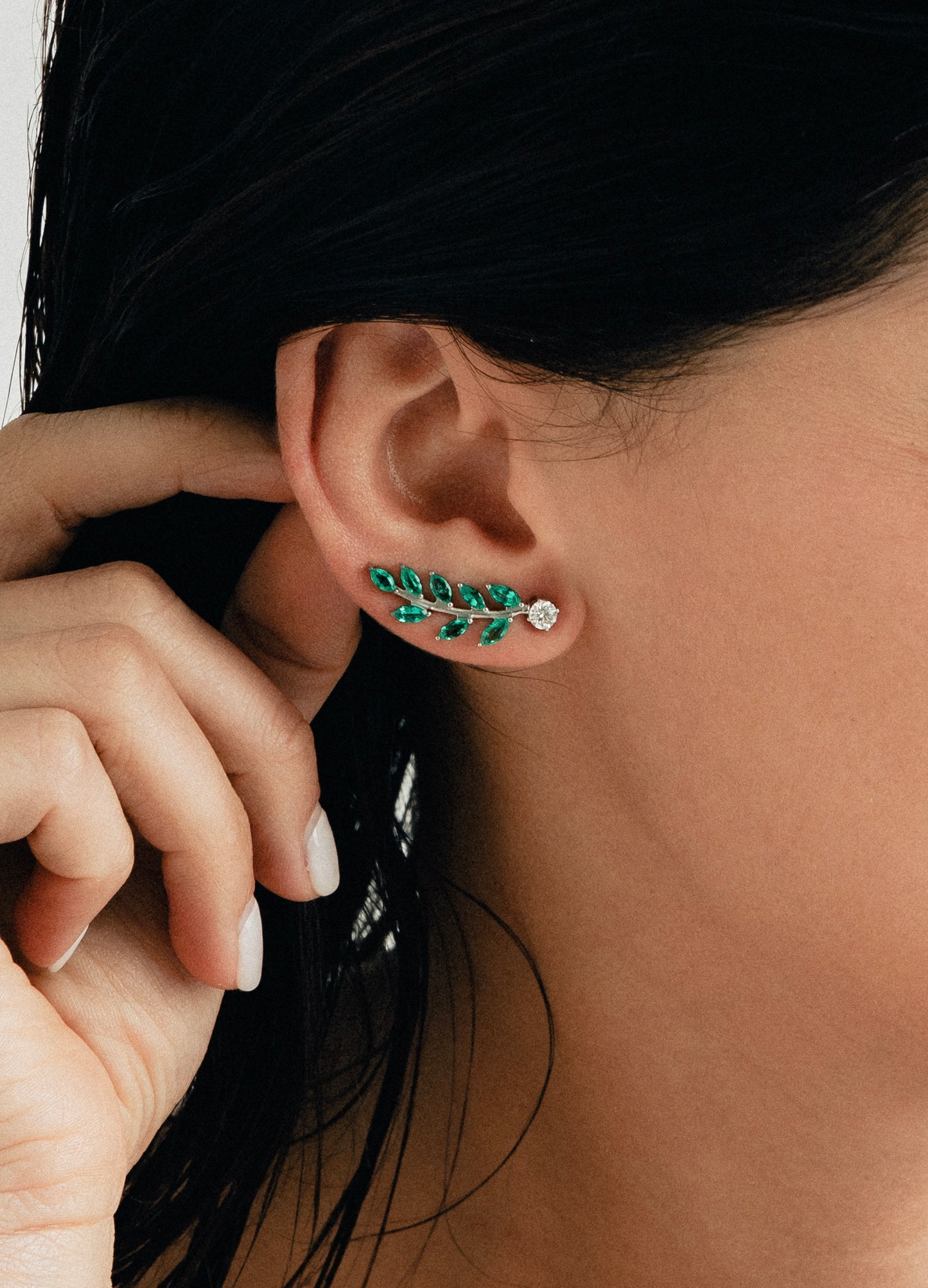 Climber Marquise Emerald Earrings