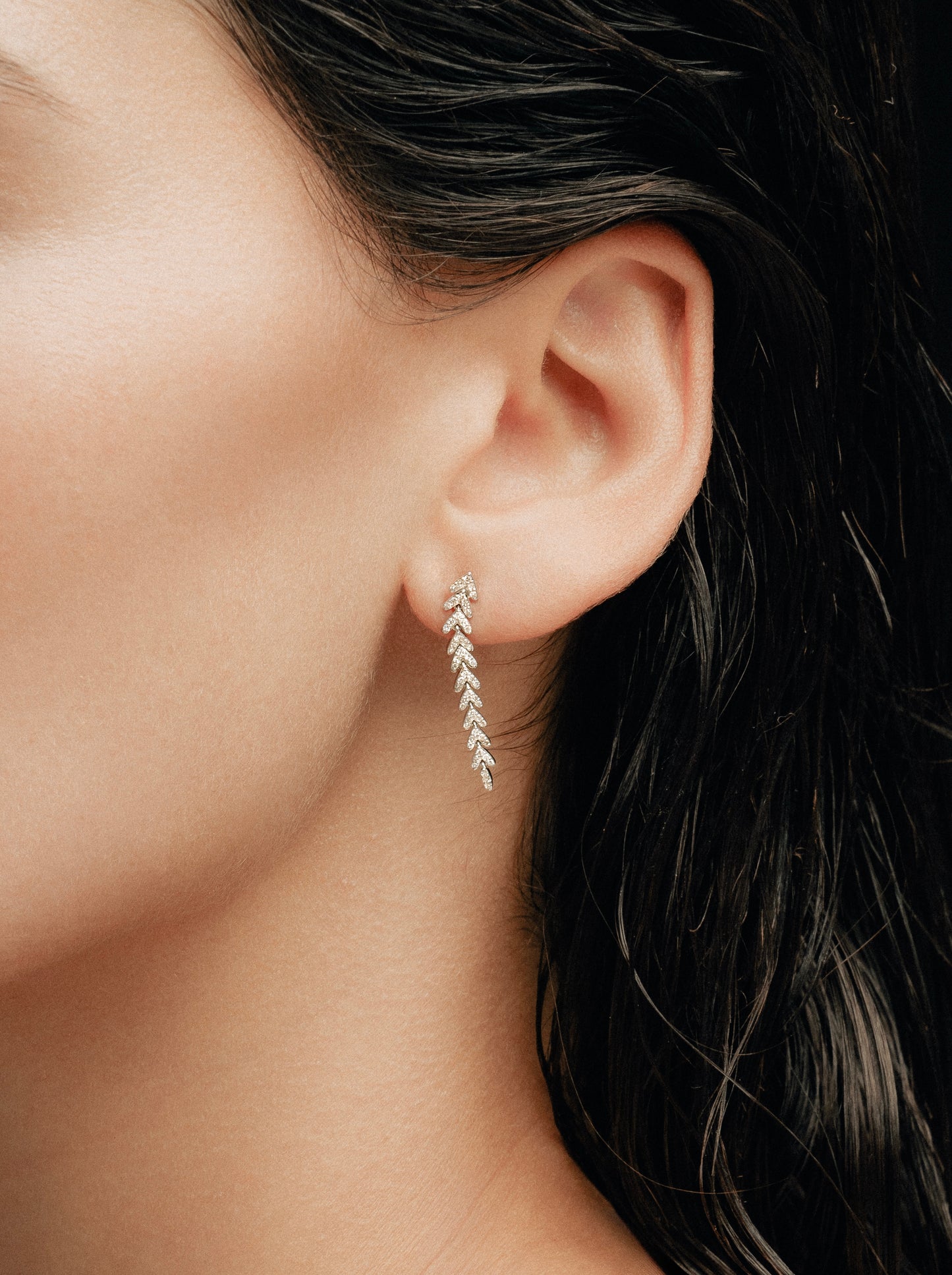 Cascade Diamond Long Earrings