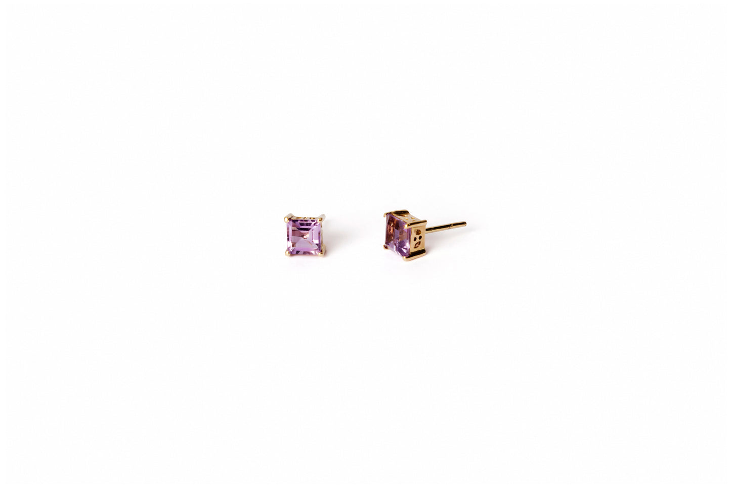 Crystalline Amethyst Gold Studs