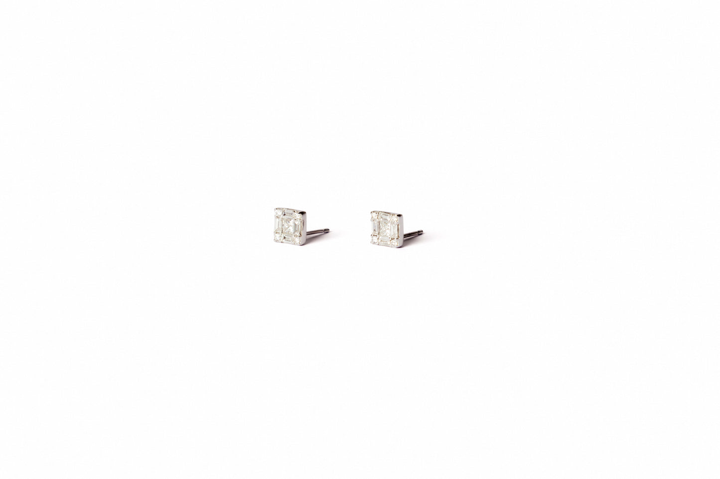 Square Baguette Diamond Earrings