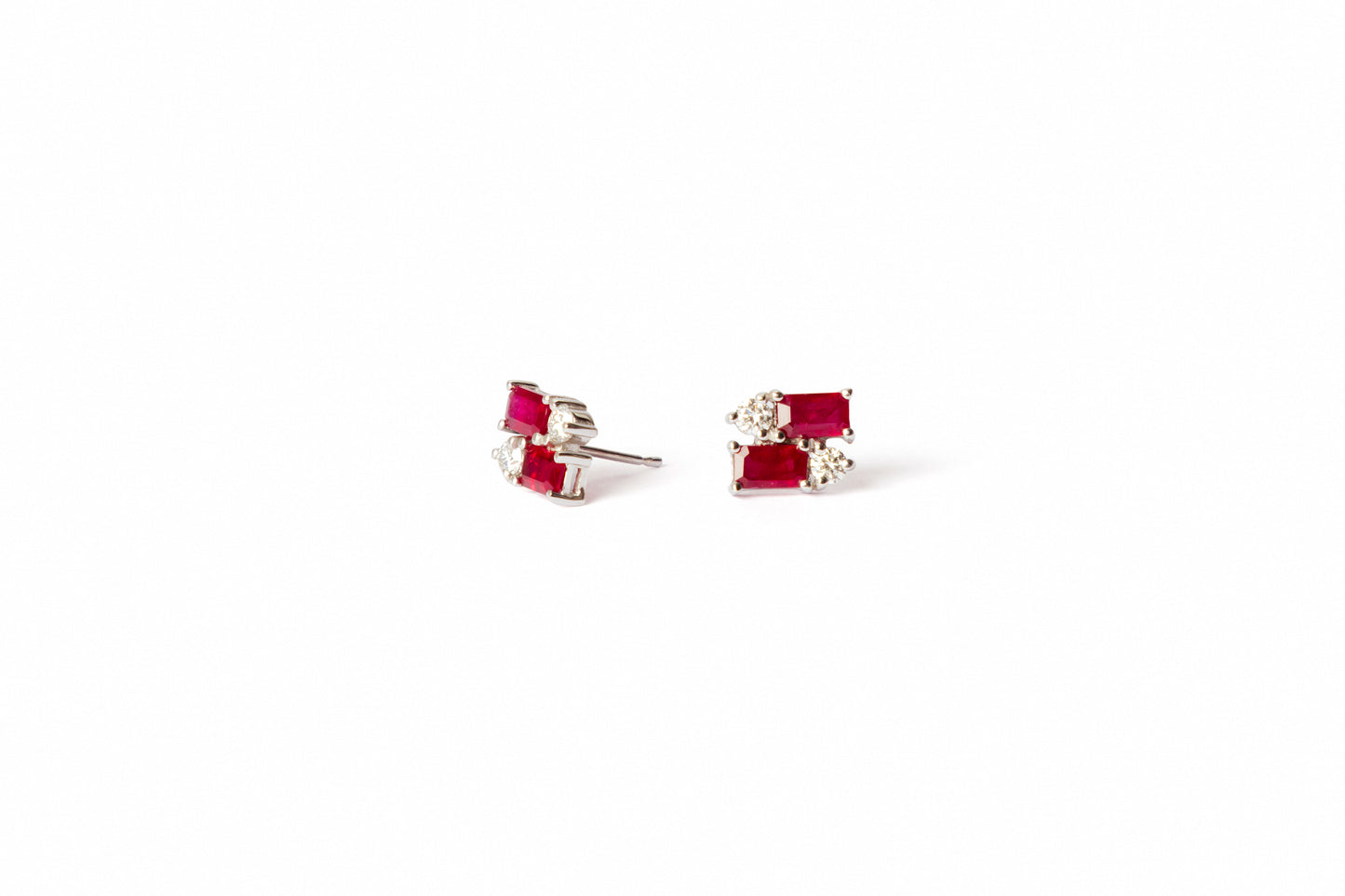 Ruby & Diamond Baguette Earrings