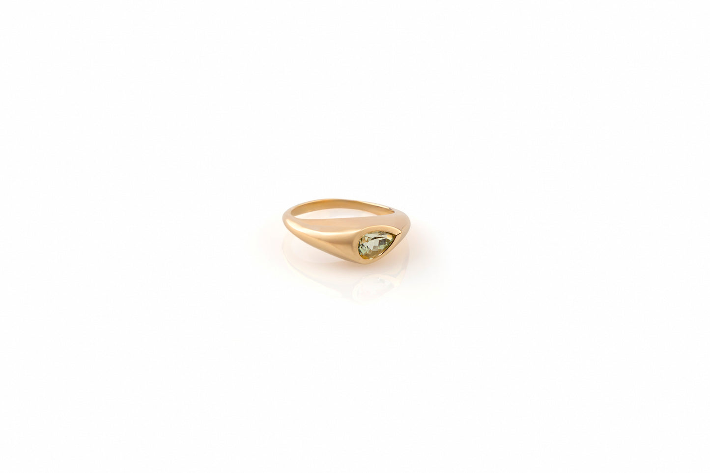 Chunky Teardrop Green Tourmaline Ring