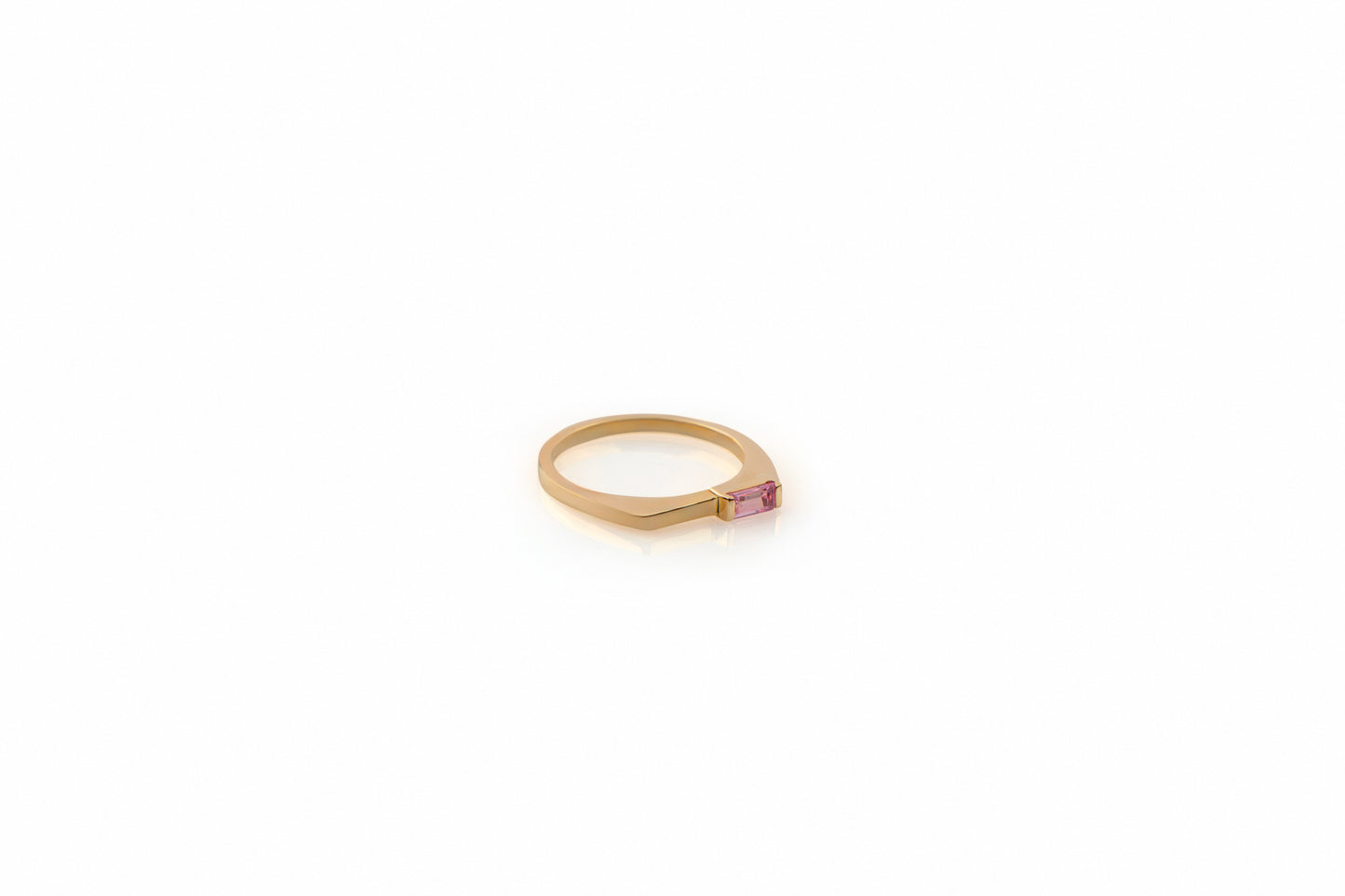 Rose Sapphire Baguette Stacking Ring