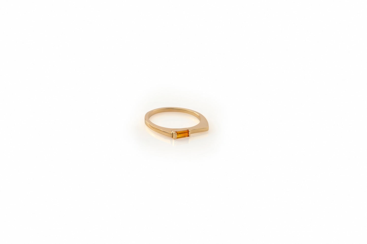 Orange Sapphire Baguette Stacking Ring