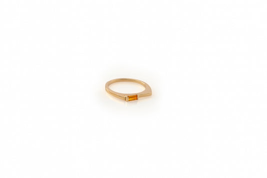 Orange Sapphire Baguette Stacking Ring