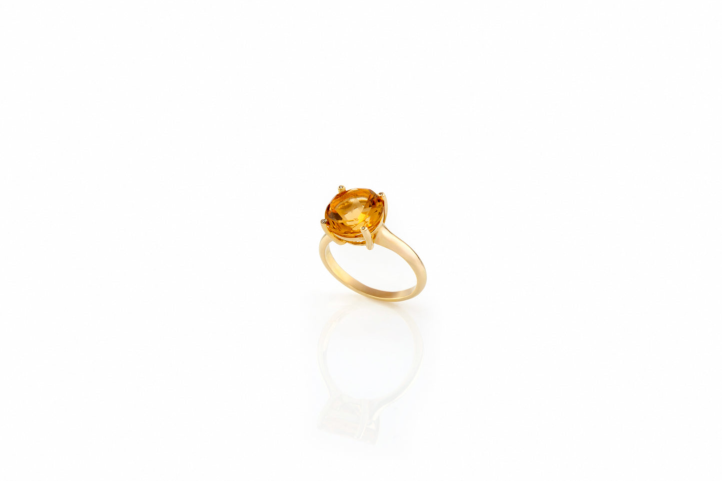 Citrine Ring with Moissanite Prongs