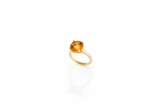 Citrine Ring with Moissanite Prongs