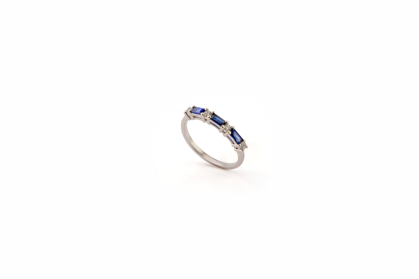 Sapphire & Diamond Baguette Ring