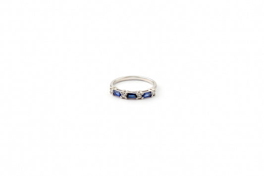 Sapphire & Diamond Baguette Ring